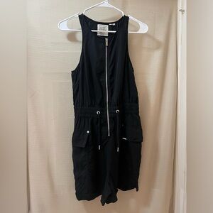 ⚫️ Superdry Black Romper Zip Up Style Size 6 Elastic Waist Punk Grunge